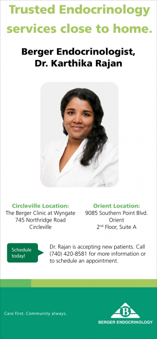 Trusted Endocrinology Services Close To Home Berger Endocrinology Dr Karthika Rajan